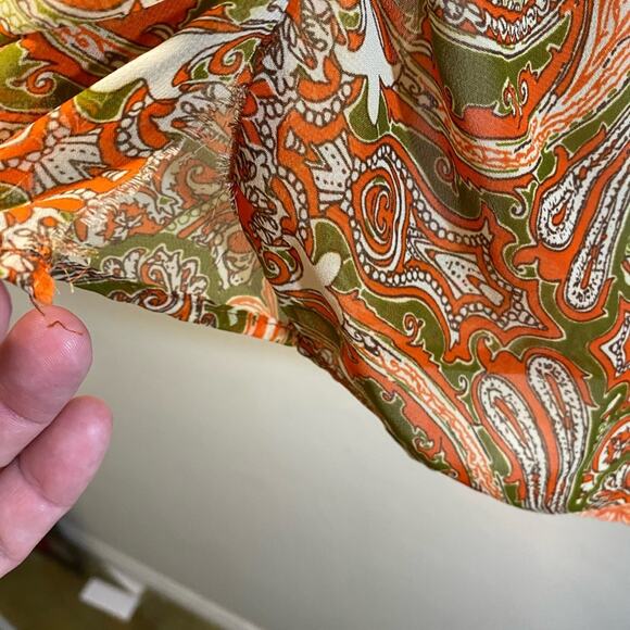 Sara Michelle Orange Green Top Size 1X - Picture 6 of 7